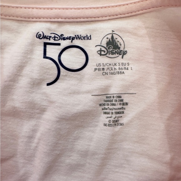 Walt Disney World 50th Anniversary Pink Shirt Women’s Small Cinderella Castle - Picture 5 of 7